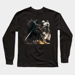 Black and white knight Long Sleeve T-Shirt